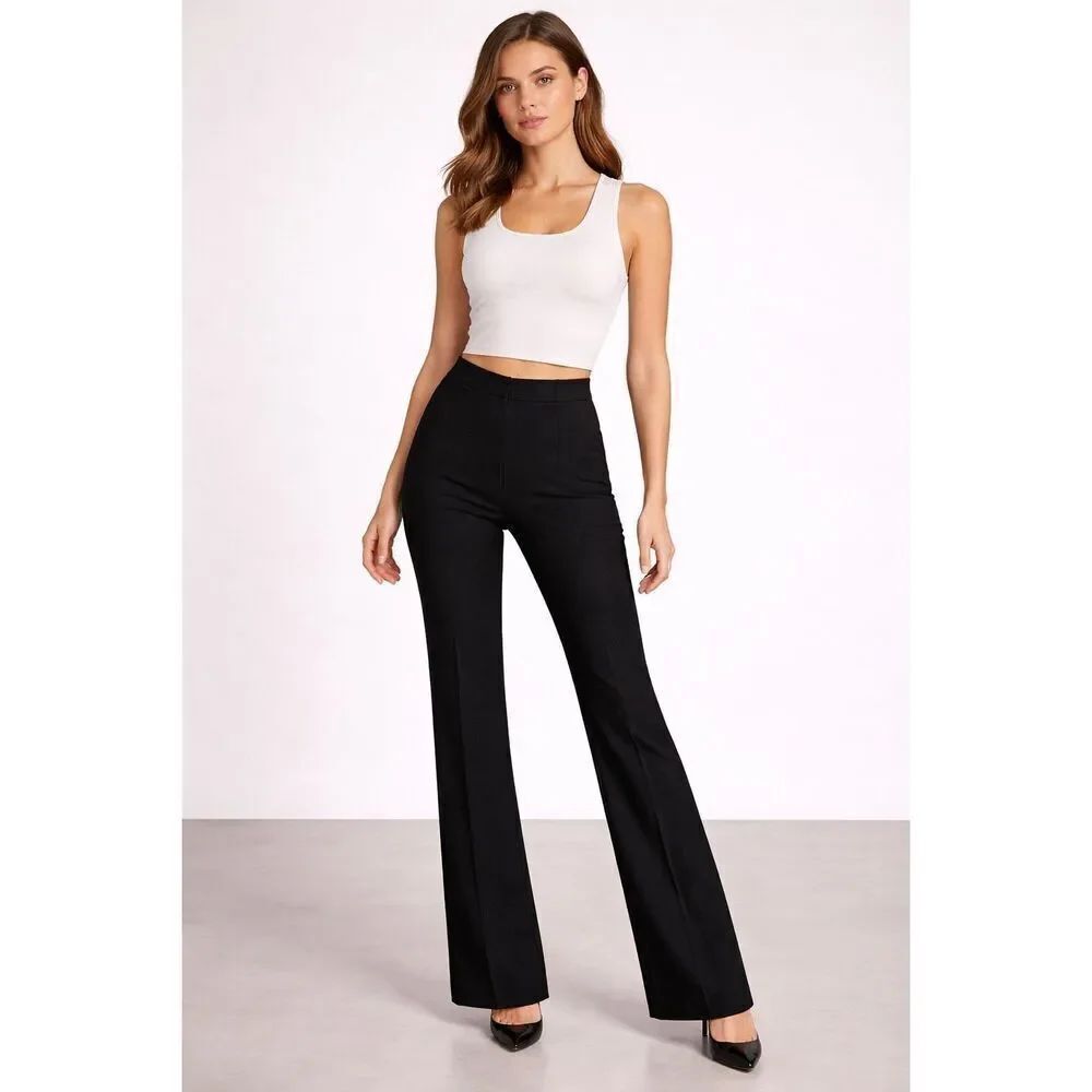 Ralph Lauren Black Label Wool Pants Black Size 2 High Rise Flare